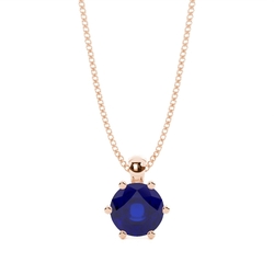 Prong Setting Blue Sapphire Solitaire Pendant