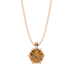 Prong Setting Citrine Solitaire Pendant