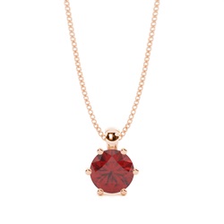 Prong Setting Garnet Solitaire Pendant