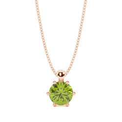 Prong Setting Peridot Solitaire Pendant