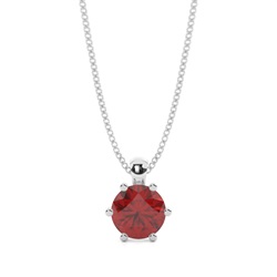 Prong Setting Garnet Solitaire Pendant