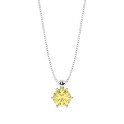 Yellow Diamond Solitaire Pendant