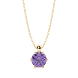Prong Setting Amethyst Solitaire Pendant