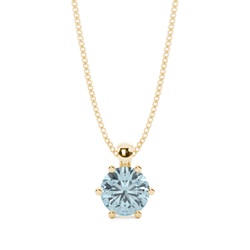 Prong Setting Aquamarine Solitaire Pendant