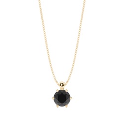 Round Black Diamond Solitaire Pendant