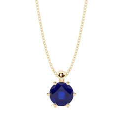 Prong Setting Blue Sapphire Solitaire Pendant
