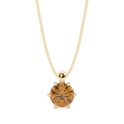 Prong Setting Citrine Solitaire Pendant