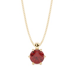 Prong Setting Garnet Solitaire Pendant