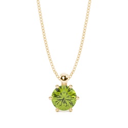 Prong Setting Peridot Solitaire Pendant