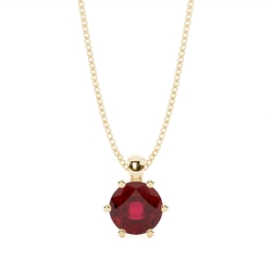 Prong Setting Ruby Solitaire Pendant