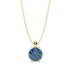 Prong Setting Blue Topaz Solitaire Pendant