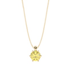 Yellow Diamond Solitaire Pendant