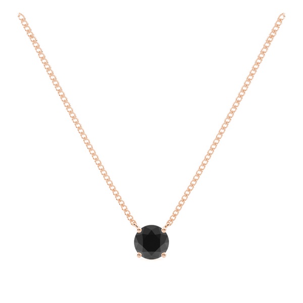 Round Black Diamond Solitaire Pendant