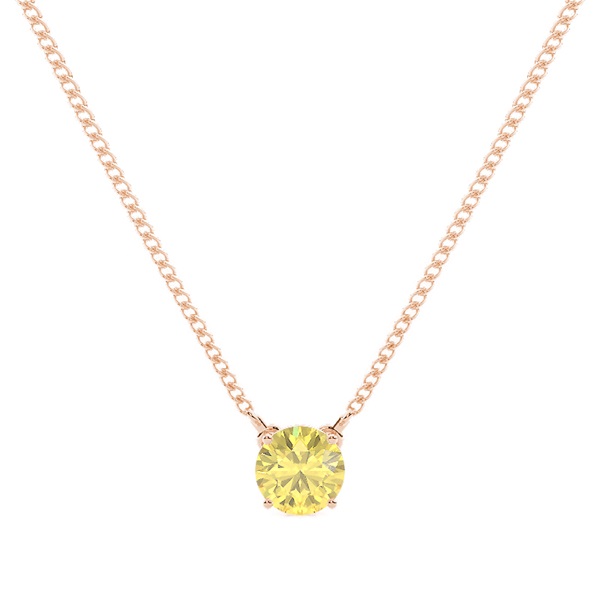 Yellow Diamond Solitaire Pendant