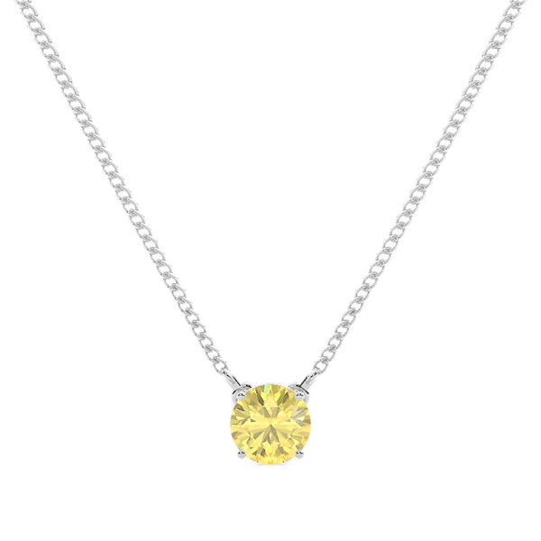 Yellow Diamond Solitaire Pendant