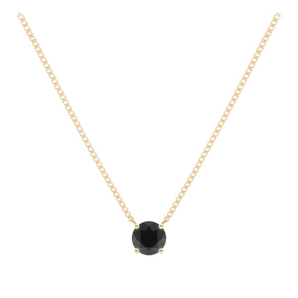 Round Black Diamond Solitaire Pendant