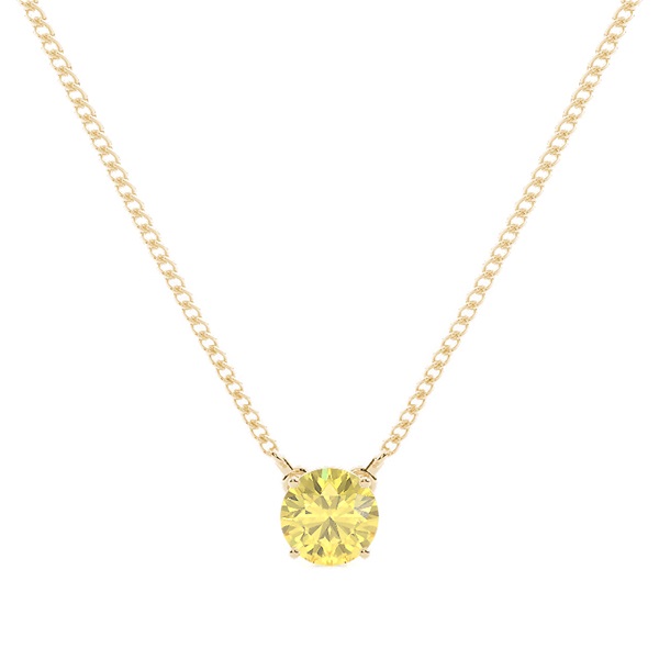 Yellow Diamond Solitaire Pendant