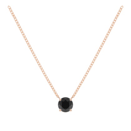 Round Black Diamond Solitaire Pendant