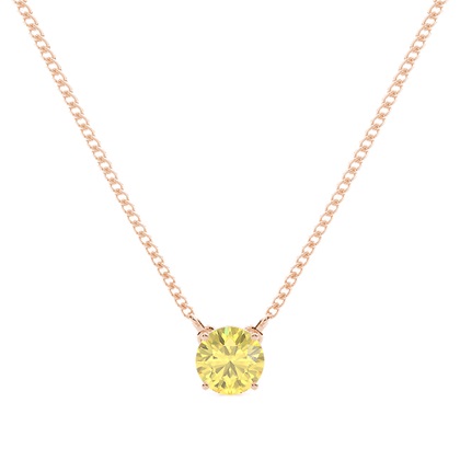 Yellow Diamond Solitaire Pendant