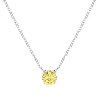 Yellow Diamond Solitaire Pendant