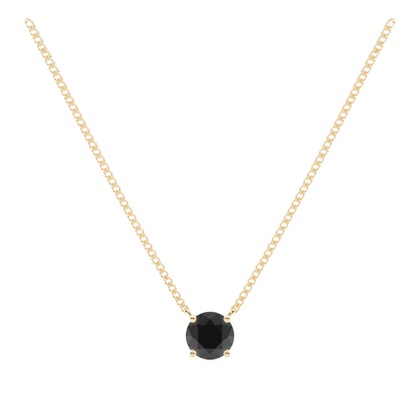 Round Black Diamond Solitaire Pendant