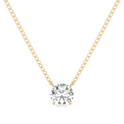 Round Diamond Pendants Necklaces