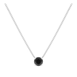 Round Black Diamond Solitaire Pendant