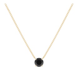 Round Black Diamond Solitaire Pendant