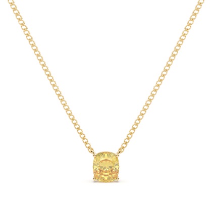 Cushion Yellow Diamond Pendants