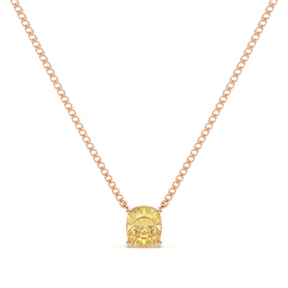 Yellow Diamond Solitaire Pendant