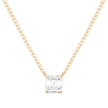 Asscher Yellow Gold Diamond Necklaces and Diamond Pendants