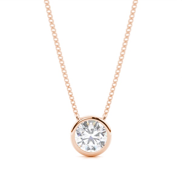Bezel Setting Moissanite Solitaire Pendant