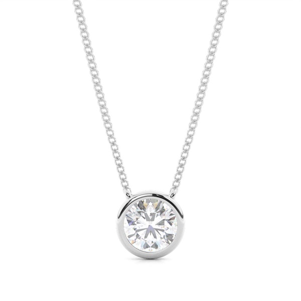Bezel Setting Moissanite Solitaire Pendant