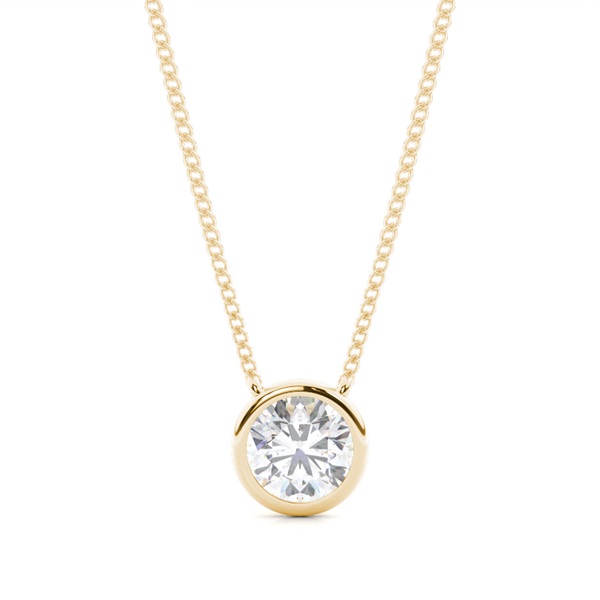 Bezel Setting Moissanite Solitaire Pendant