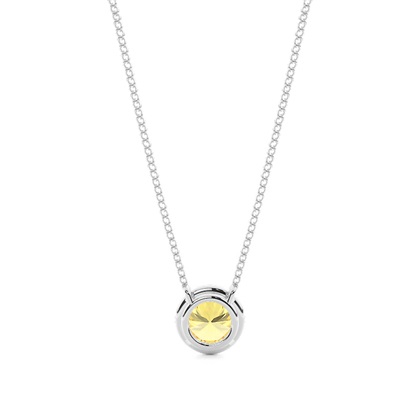 Solitär Anhänger mit gelbem Diamant in Zargenfassung