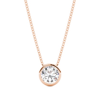 Round Diamond Pendants Necklaces