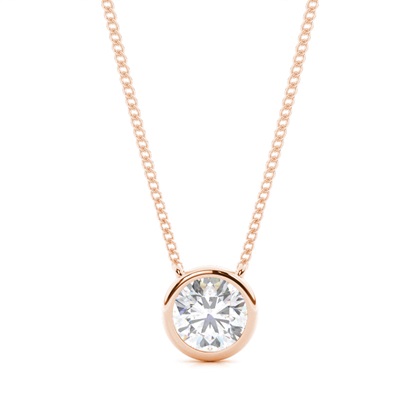 Bezel Setting Moissanite Solitaire Pendant