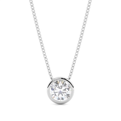 Bezel Setting Moissanite Solitaire Pendant