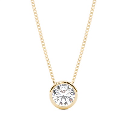 Round Diamond Pendants Necklaces
