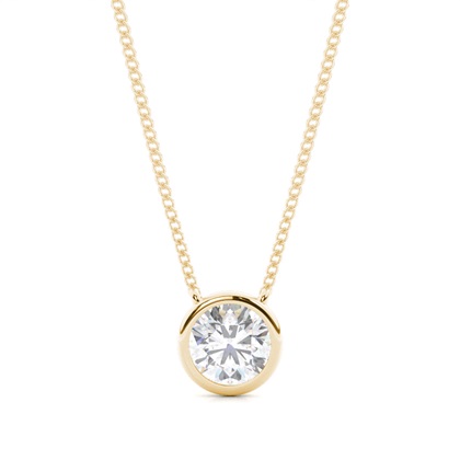 Bezel Setting Moissanite Solitaire Pendant