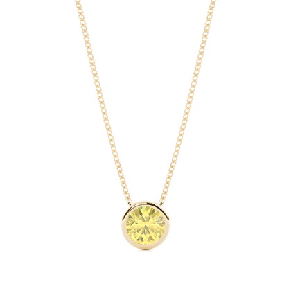 Bezel Setting Yellow Diamond Solitaire Pendant