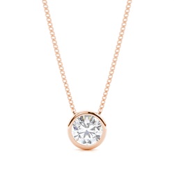 Bezel Setting Moissanite Solitaire Pendant
