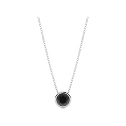 Bezel Set Round Black Diamond Solitaire Pendant