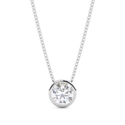 Bezel Setting Moissanite Solitaire Pendant