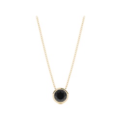 Bezel Set Round Black Diamond Solitaire Pendant