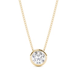 Bezel Setting Moissanite Solitaire Pendant