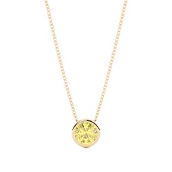 Bezel Setting Yellow Diamond Solitaire Pendant