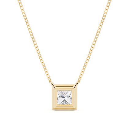 Princess Cut Diamond Pendant Necklaces