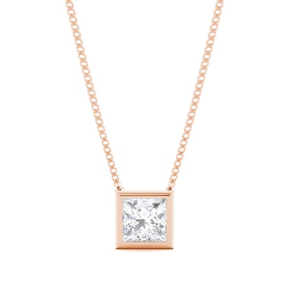 Bezel Setting Moissanite Solitaire Pendant