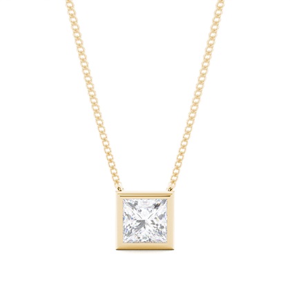 Bezel Setting Moissanite Solitaire Pendant